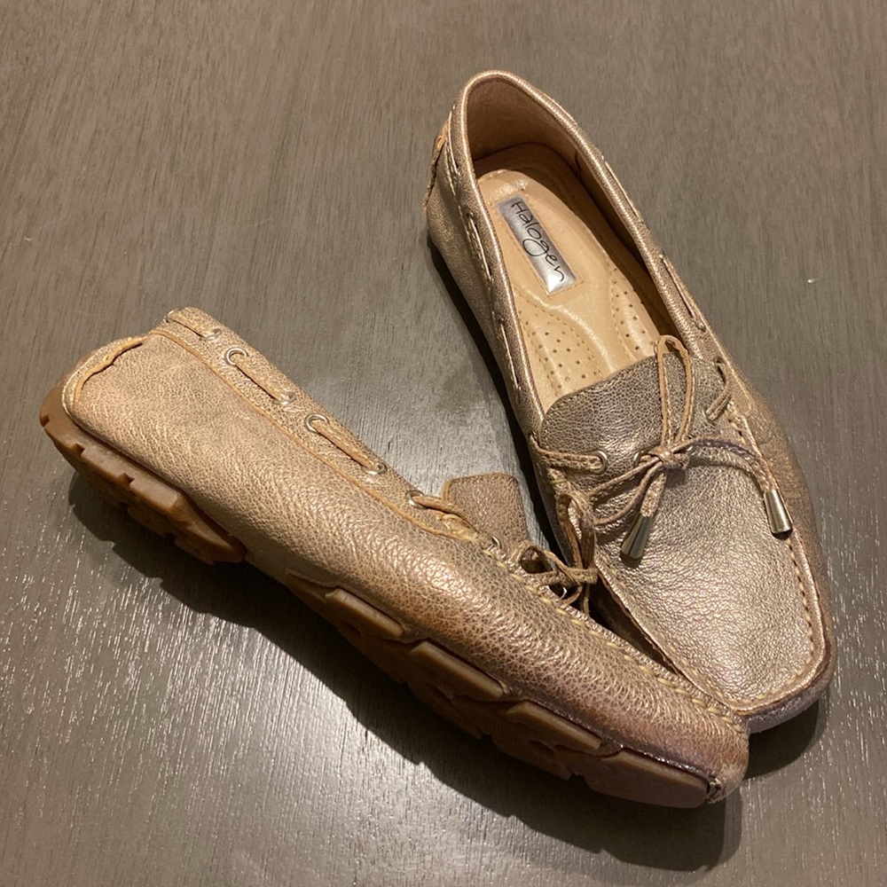 Halogen Gold Slip ons